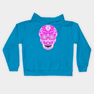 skulll candy in pink pattern in tribal mask ecopop Kids Hoodie